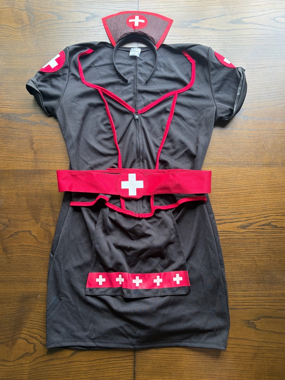 Women's Cardiac Arrest Nurse Costume with Headband and Belt